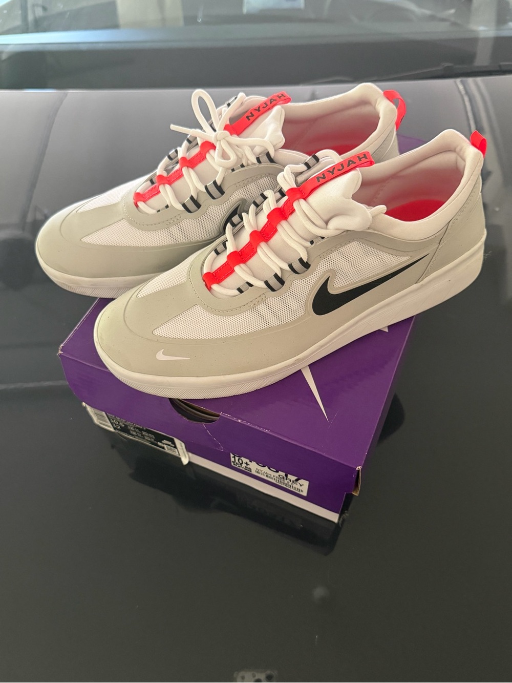 Nike White, Light Gray & Red Low-Top Sneakers